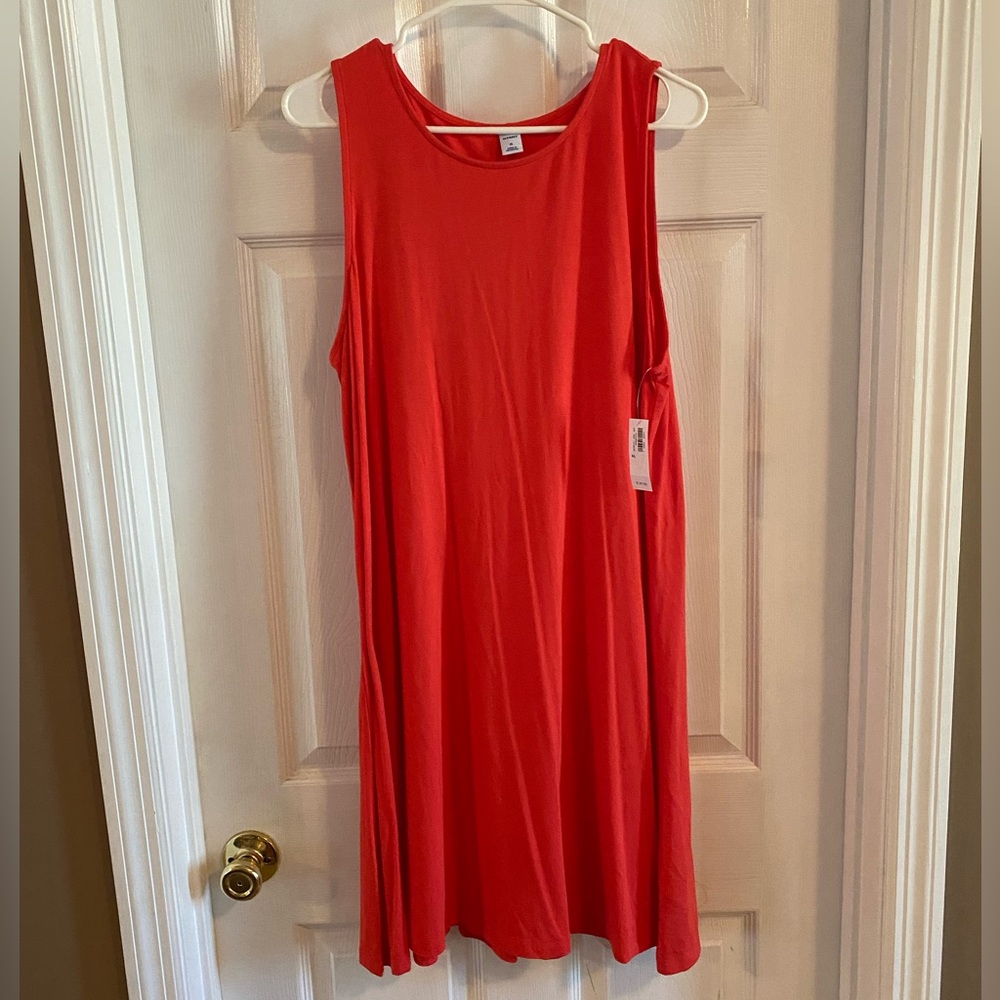 Old Navy Vibrant Salmon Sleeveless Mini Dress